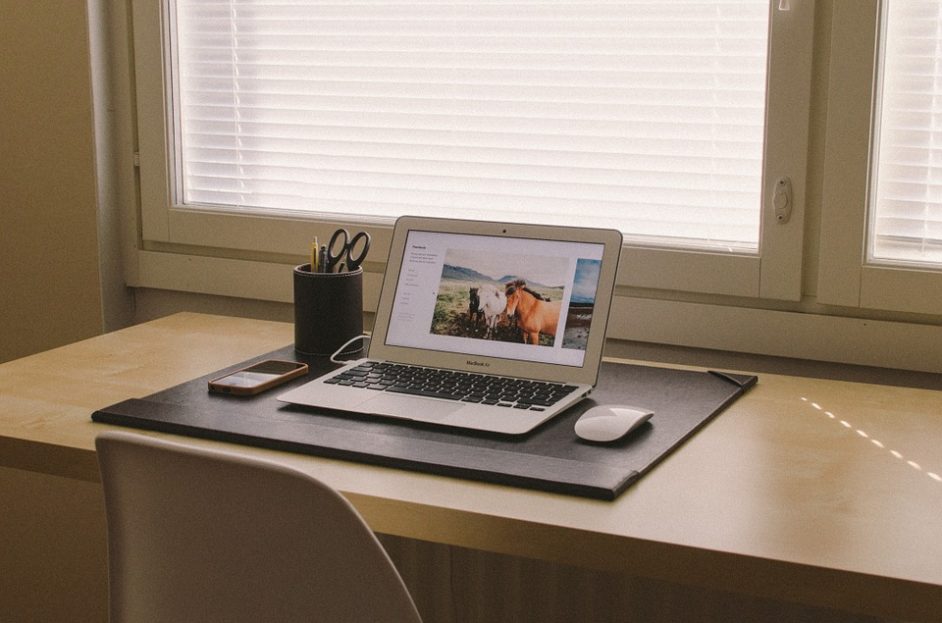Laptop on a working table
