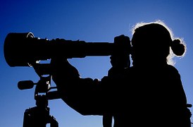 Person using long range Photo Camera